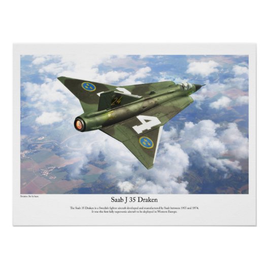 Saab 35 Draken Perfect Poster (Voorkant)