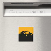 Saab 900 SPG/Aero - Jaune sur aimant noir (In Situ (Lave-vaisselle))