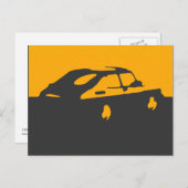 Saab 900 SPG/Aero - Jaune sur carte postale foncée (Devant / Derrière)