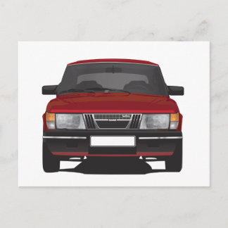 Saab 900 turbo (rood) briefkaart