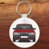 Saab 900 turbo (rood) sleutelhanger (Voorkant)