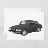 Saab 99 zwart briefkaart (Voorkant / Achterkant)