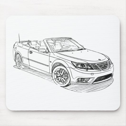 Saab 9-3 conversie 2008 muismat (Voorkant)