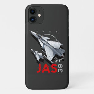 Saab JAS39 Gripen Zweeds Fighterjet Vliegtuig iPhone 11 Hoesje