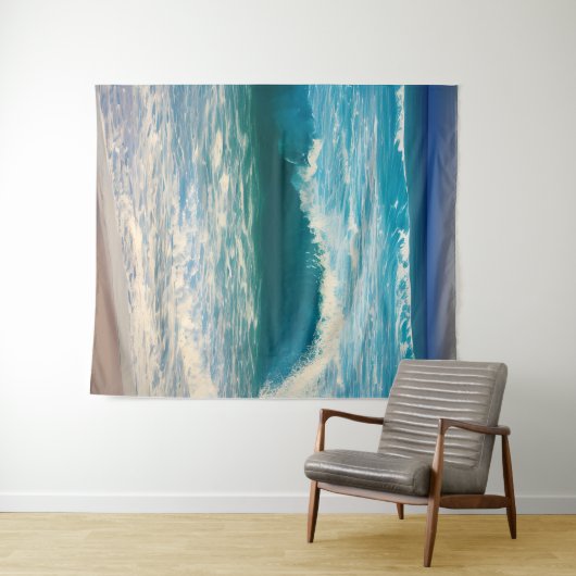 Saacape Blue Ocean Wave Wandkleed (In Situ (horizontaal))
