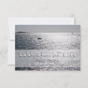 Saacape Celebration of Life Funeral Announcement Kaart