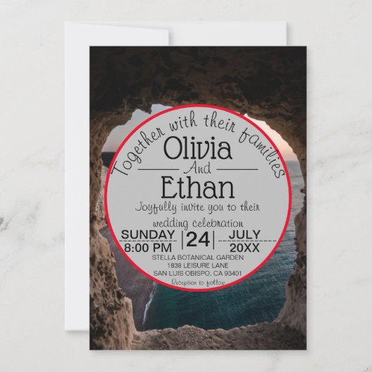 Saacape strandfeest bruiloft uitnodiging (Voorkant)