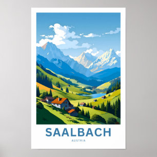 Saalbach Oostenrijk Reisprint Poster