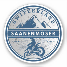 Saanenmöser Pass Zwitsers-Alpen motortour Sticker