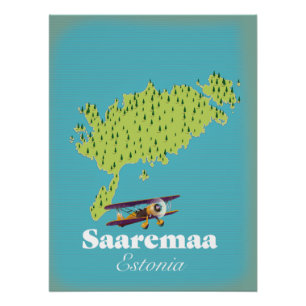 Saaremaa Estland kaart Perfect Poster