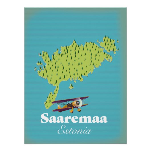 Saaremaa Estonia-kaart Perfect Poster (Voorkant)
