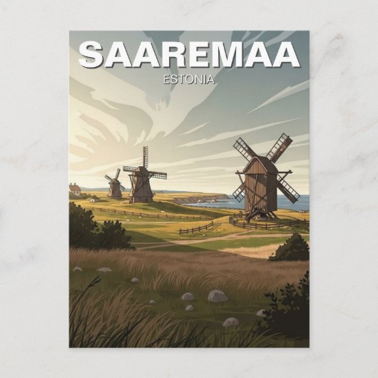 Saaremaa Estonia Travel Briefkaart (Voorkant)