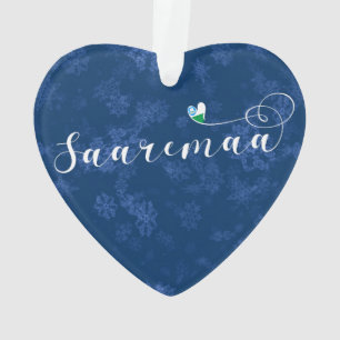 Saaremaa Flag Heart, Estland Ornament