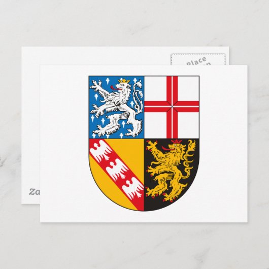 Saarland Wapenmunt Briefkaart (Voorkant / Achterkant)
