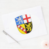 Saarland Wappen Ovale Sticker (Envelop)