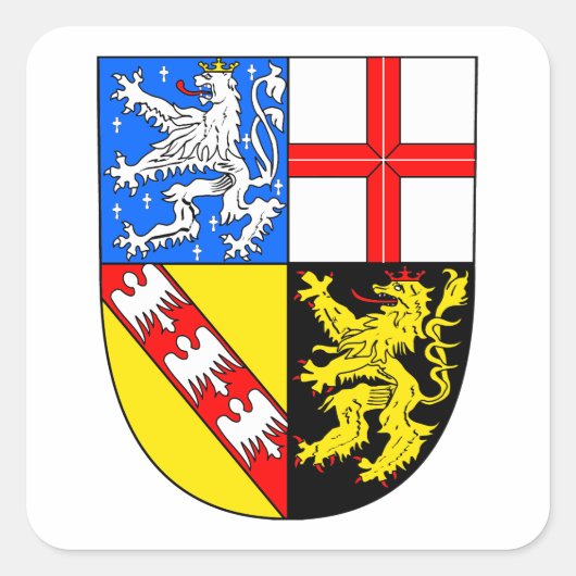 Saarland Wappen Vierkante Sticker (Voorkant)