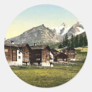 Saas Fee, Sennhutten, Valais, Alpen, Zwitserland Ronde Sticker