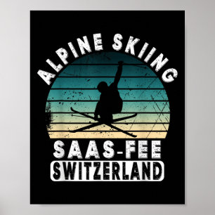 Saas-fee Skigebied Zwitserse Alpen Alpines Skilope Poster