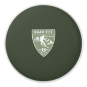 Saas Fee Zwitserland Keramische Knop (Voorkant)