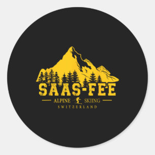 Saas-fee Zwitserland Skigebied Alpenskiën Zwitsers Ronde Sticker
