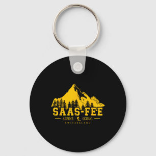 Saas-fee Zwitserland Skigebied Alpineskiën Zwitser Sleutelhanger