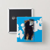 Saba de Koning vierkant knoop Vierkante Button 5,1 Cm (Voorkant /achterkant)