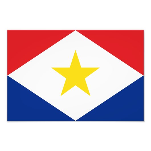 Saba Flag Foto Afdruk (Voorkant)