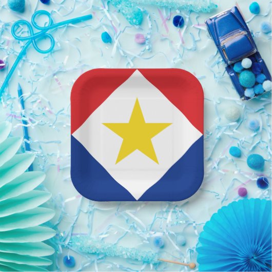 Saba Flag Papieren Bordje (Feest)