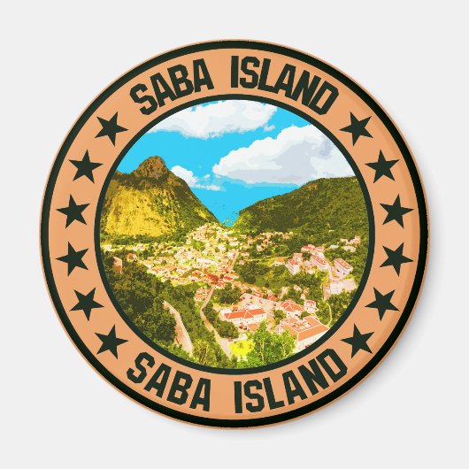 Saba Island Magneet (Voorkant)