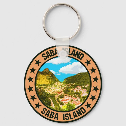 Saba Island Sleutelhanger (Voorkant)
