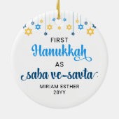 Saba Ve-Savta EERSTE HANUKKAH ALS GROOTOUDERS Keramisch Ornament (Achterkant)