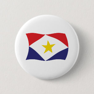 Saba Vlag Knop Ronde Button 5,7 Cm