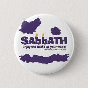 Sabbat met kaarsen- Geniet van de rest van uw week Ronde Button 5,7 Cm