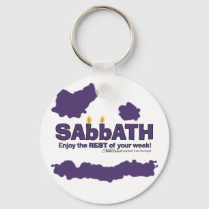 Sabbat met kaarsen- Geniet van de rest van uw week Sleutelhanger