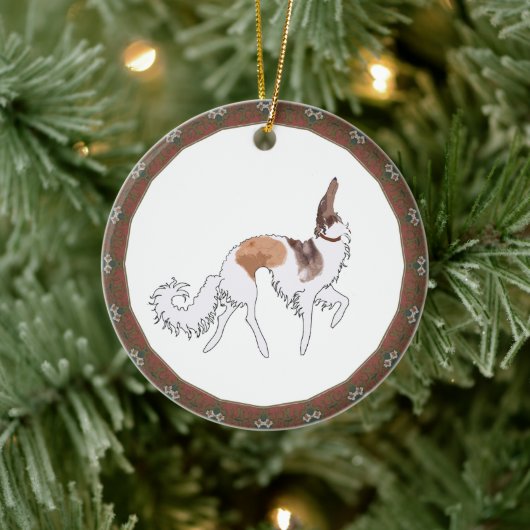 Sabel Dansende Borzoi Kerst Ornament (Boom)