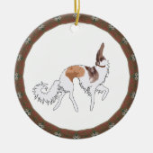 Sabel Dansende Borzoi Kerst Ornament (Voorkant)