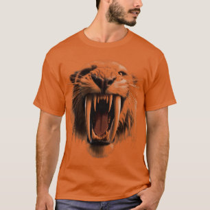 Sabeltandtijger groot gezicht t-shirt