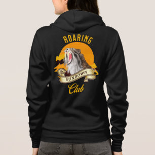 Sabeltandtijger Retro Zonsondergang Avonturenclub Hoodie