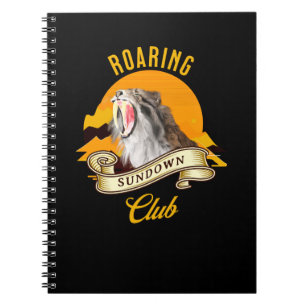 Sabeltandtijger Retro Zonsondergang Avonturenclub Notitieboek