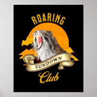 Sabeltandtijger Retro Zonsondergang Avonturenclub