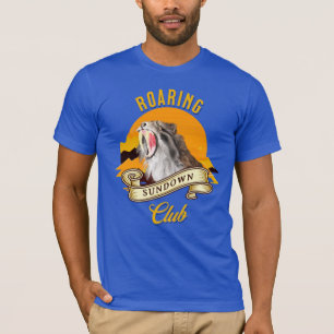 Sabeltandtijger Retro Zonsondergang Avonturenclub T-shirt