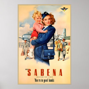 Sabena Airlines Audrey Hepburn Nieuwe Retro Poster
