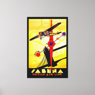 Sabena Art Deco Compass Canvas Afdruk