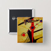 Sabena Art Deco Compass Vierkante Button 5,1 Cm (Voorkant /achterkant)