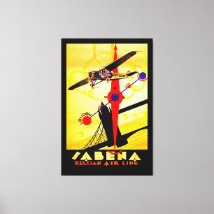 Sabena Art Deco Compass - XL Canvas Afdruk