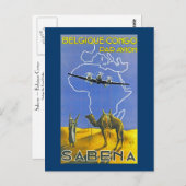 Sabena ~ Belgique Congo Briefkaart (Voorkant / Achterkant)