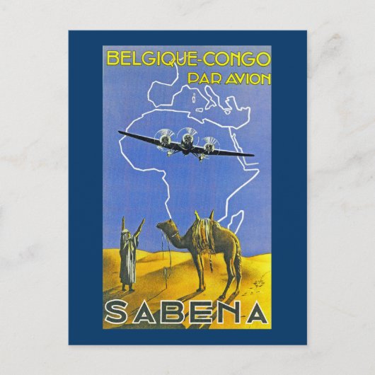 Sabena ~ Belgique Congo Briefkaart (Voorkant)