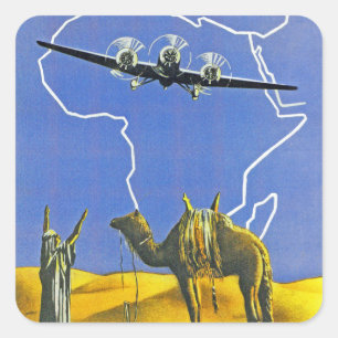 Sabena ~ Belgique Congo Vierkante Sticker