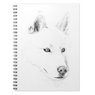 Saber A Siberian Husky Drawing Art Blue Eyes Notitieboek