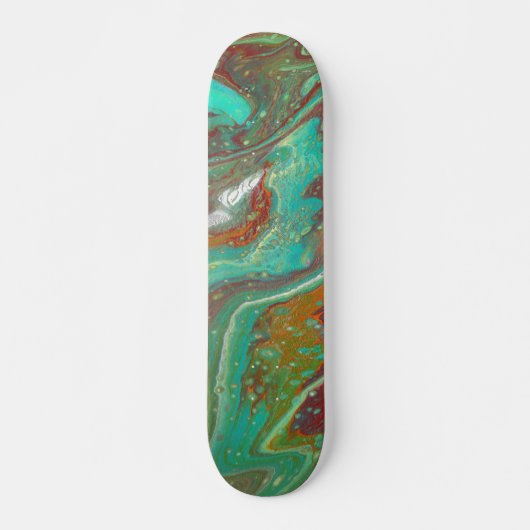 Saber Dance 3 Green Red Abstrait Skateboard Deck (Devant)